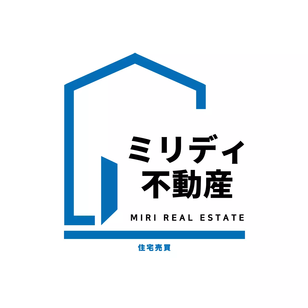 シンプルなブルーの不動産ロゴコースター