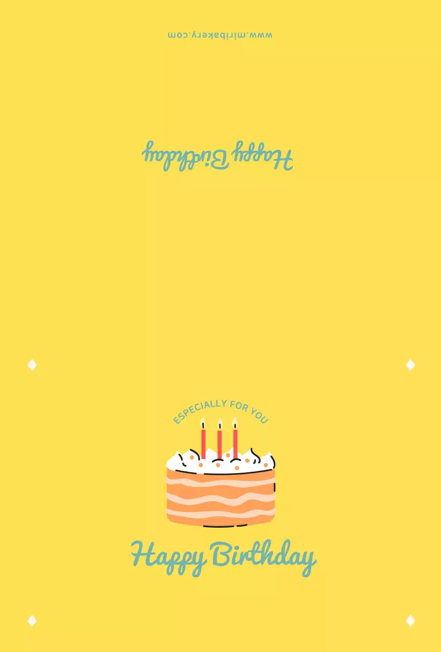 黄色いケーキのイラスト バースデーパーティー