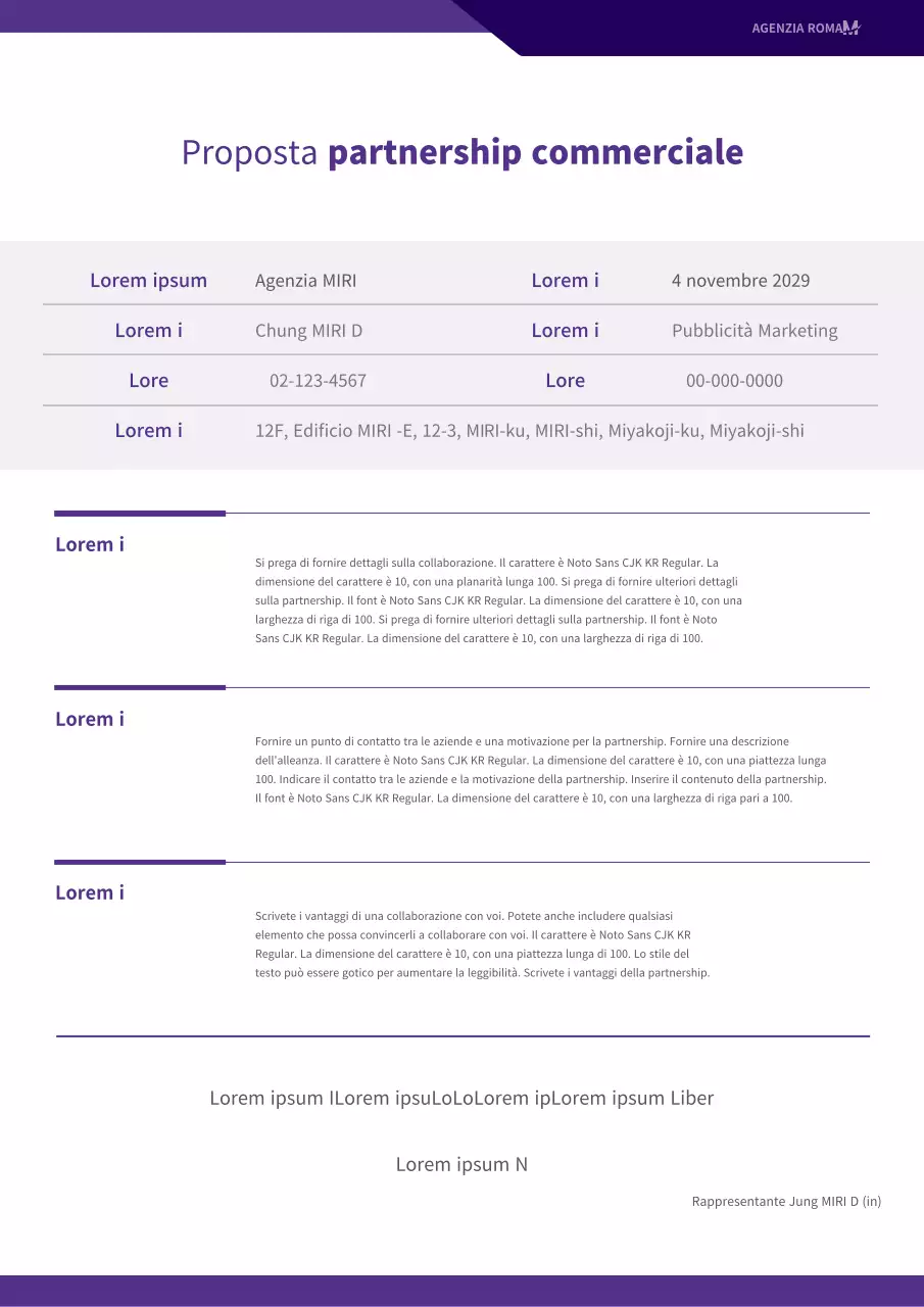 Proposta di affiliazione con un semplice concetto di file in viola