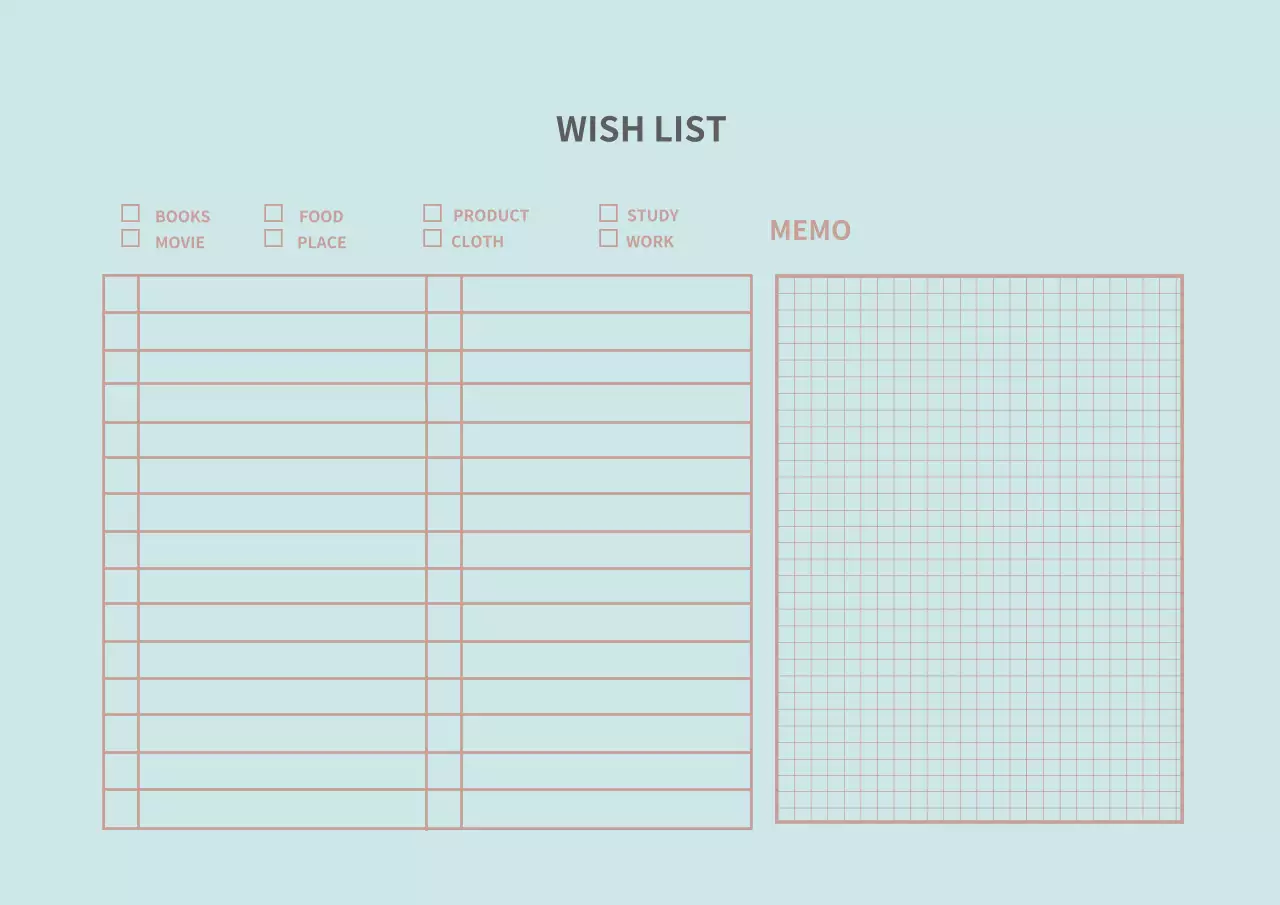 水色 シンプル 予定表 メモ ポスター