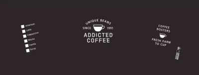 Paper cup with cafe drink menu in black