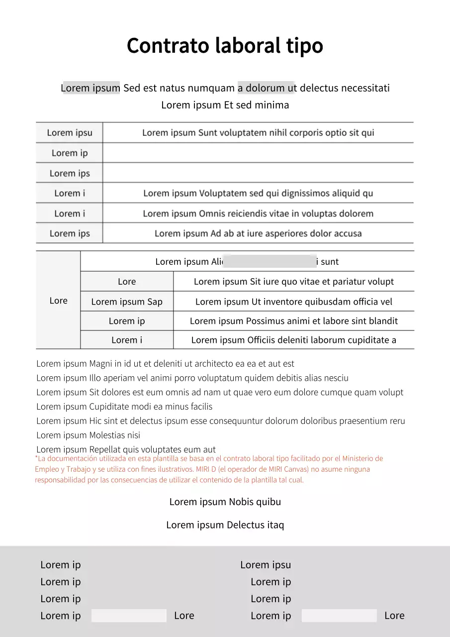 Formulario normalizado de contrato de trabajo