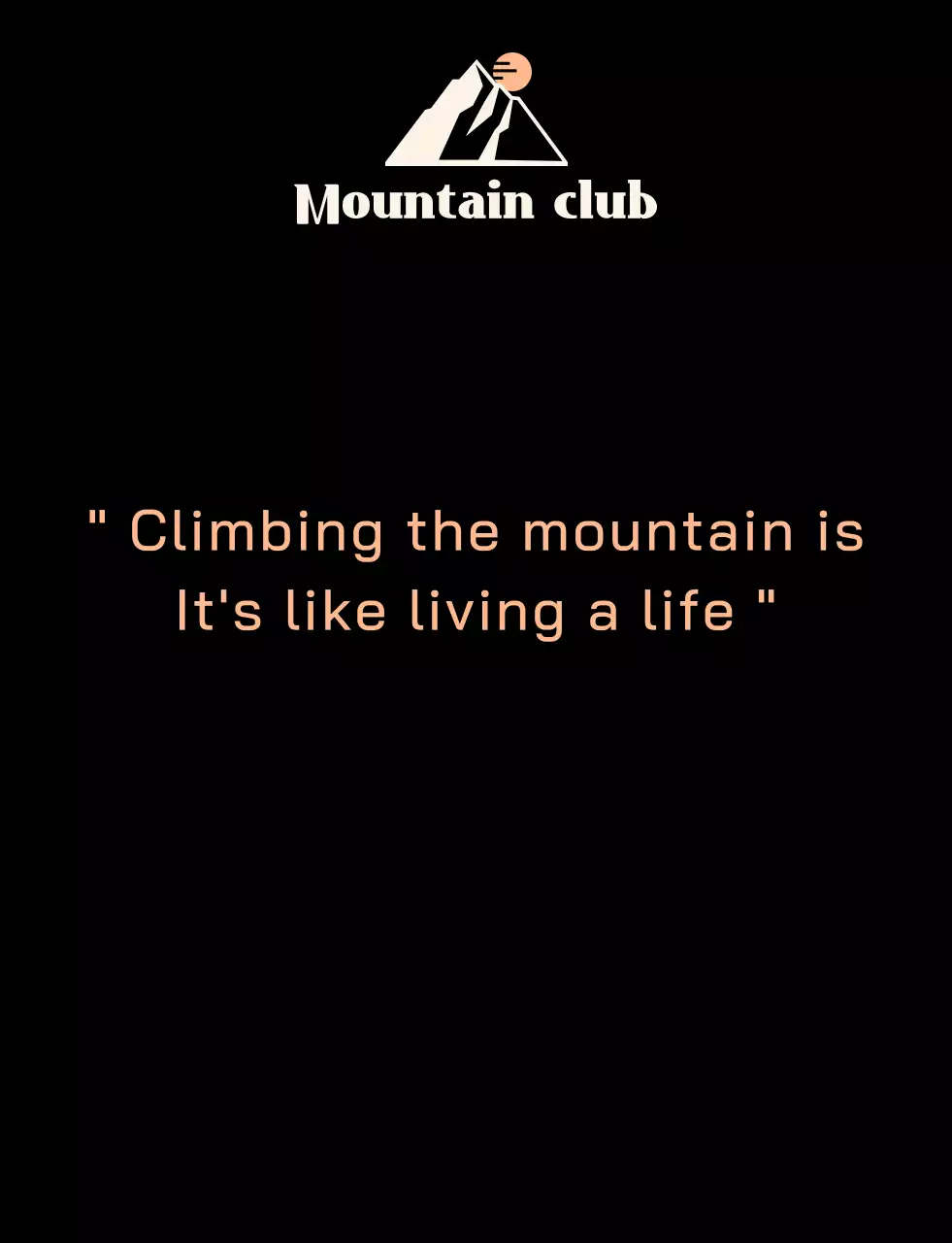 黒とオレンジの山のイラストが入った山岳同好会