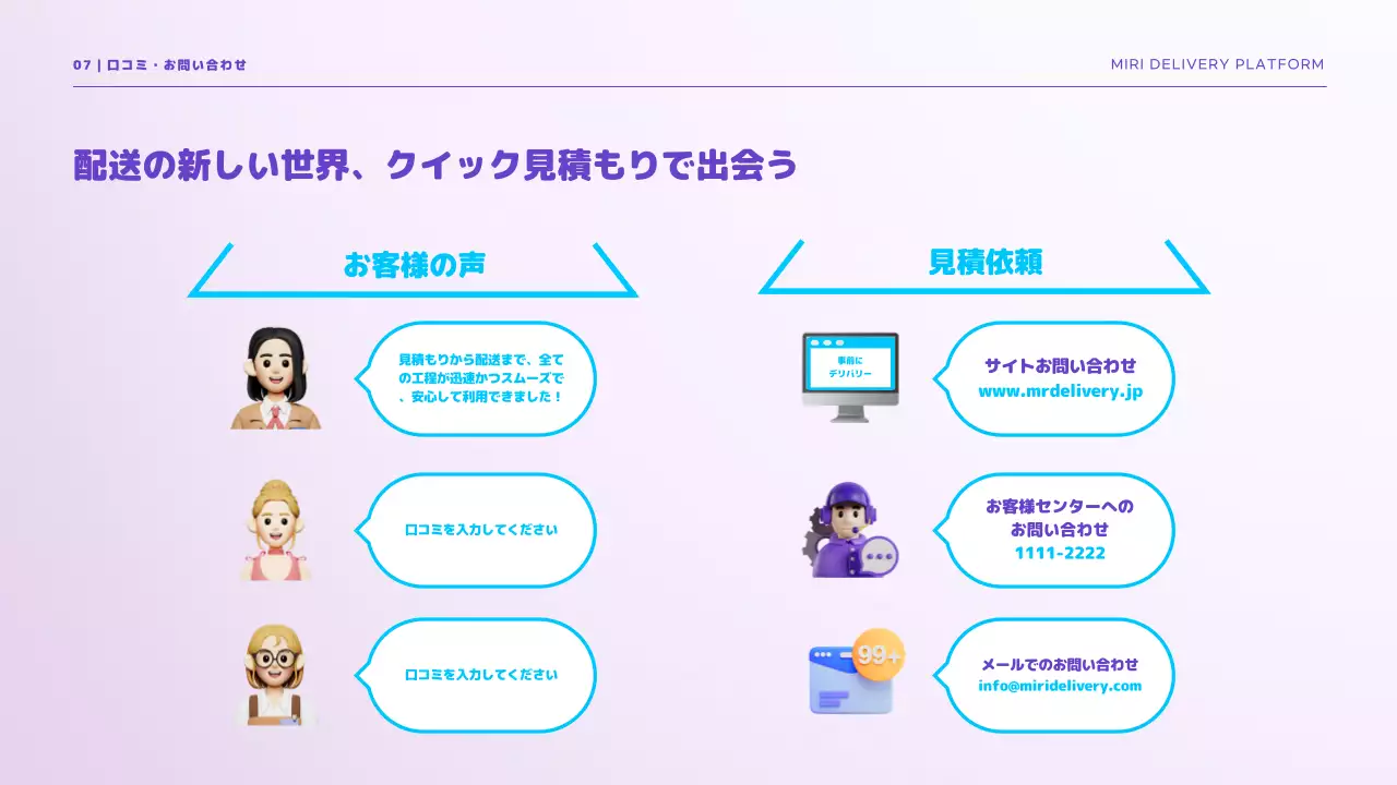 青 モダン 配送 プレゼンテーション