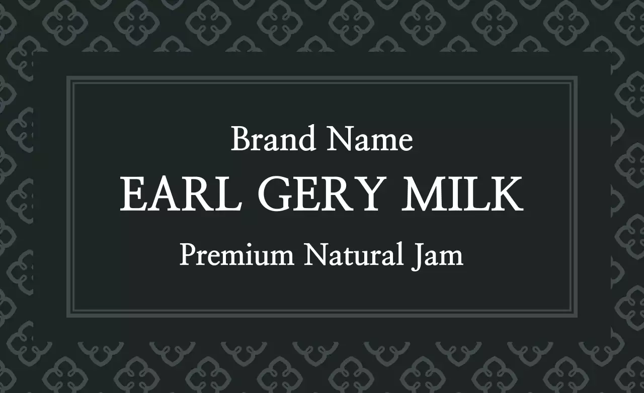 黒のシンプルなテキストのアールグレイミルクティーラベル