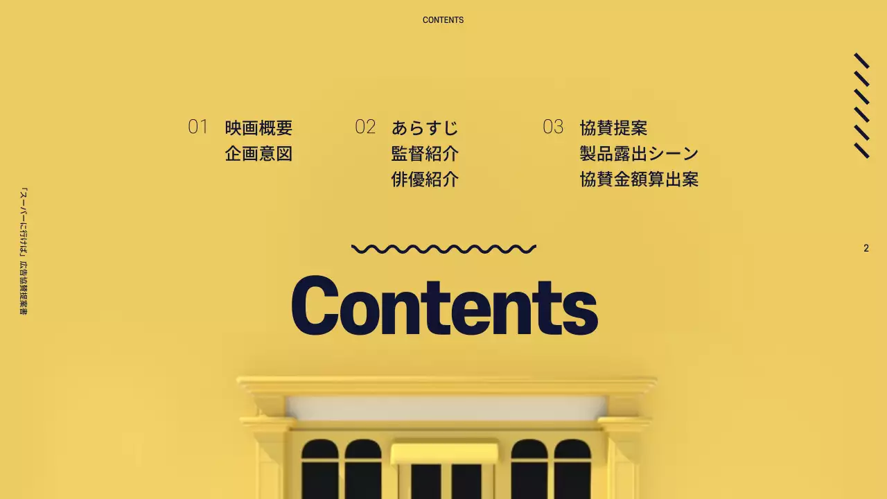 黄色 モダン 映画 企画書 プレゼンテーション