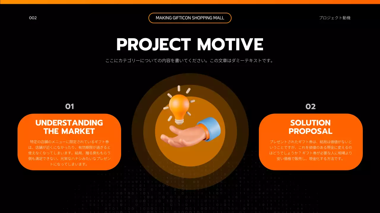 黒 モダン プログラミング 企画書 プレゼンテーション
