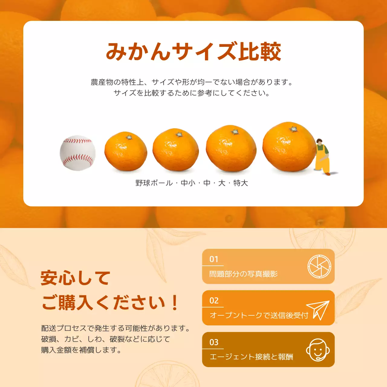 オレンジ 明るい みかん お知らせ Instagram カルーセル