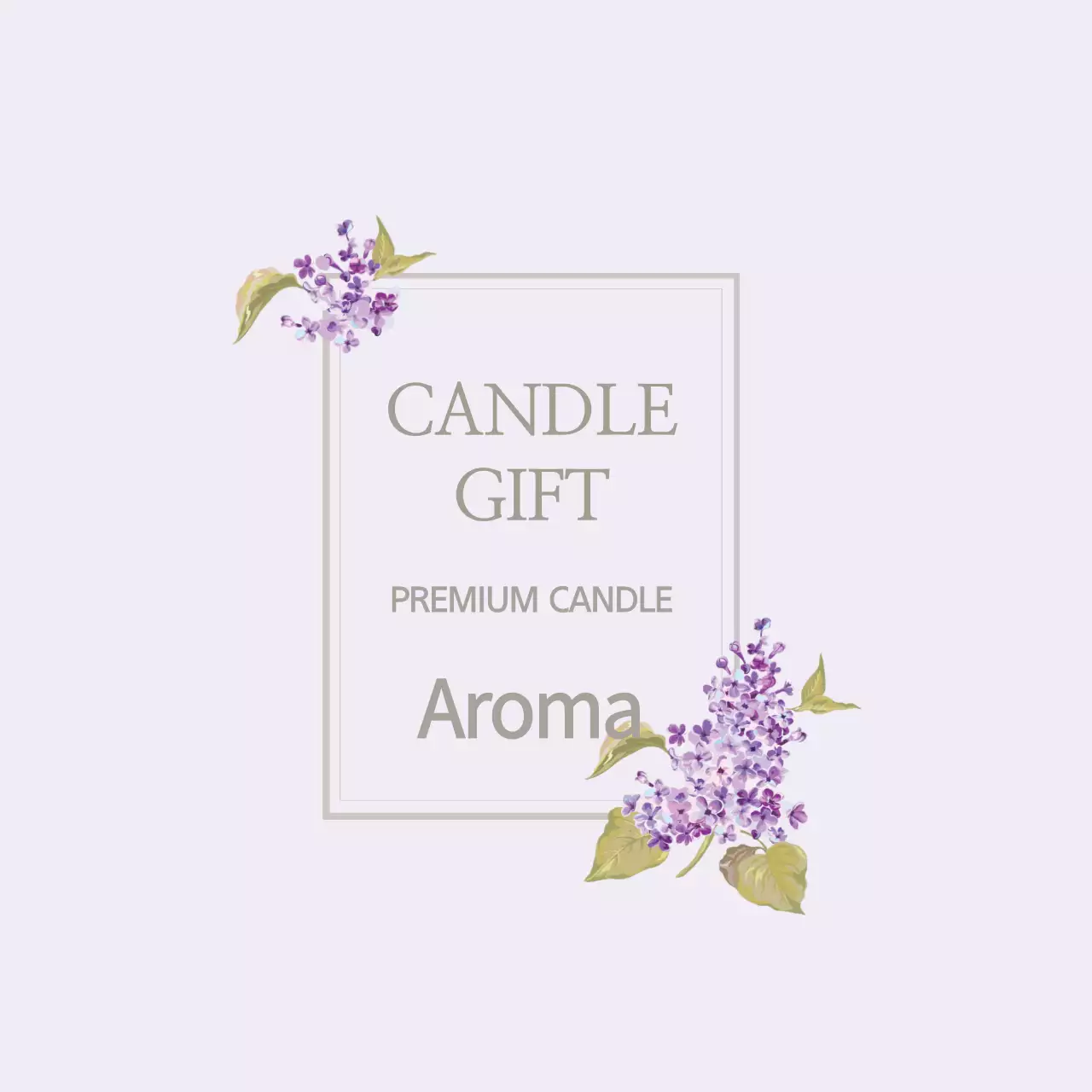 ラベンダー シンプル キャンドル ラベル ファンシーバナー