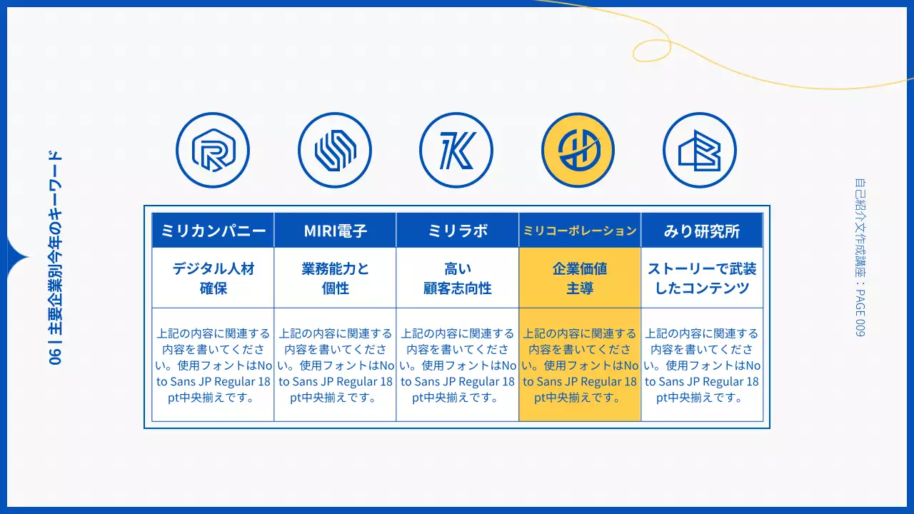 青 シンプル 自己紹介 資料 プレゼンテーション