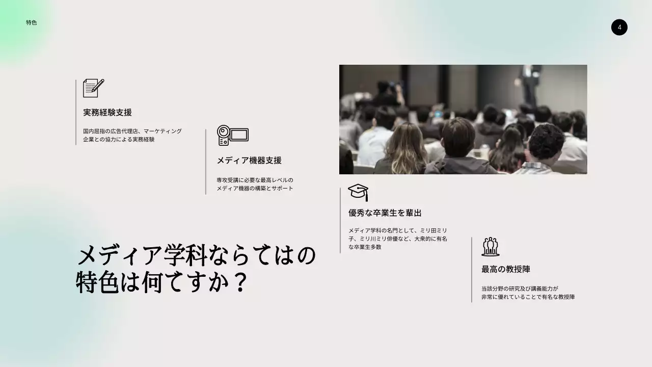 ミント シンプル 大学 資料 プレゼンテーション