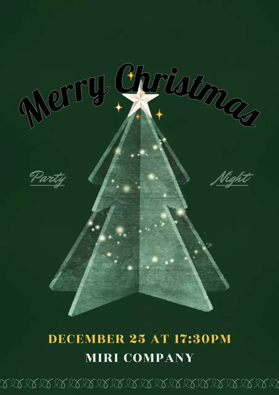 緑 シンプル クリスマス ポスター