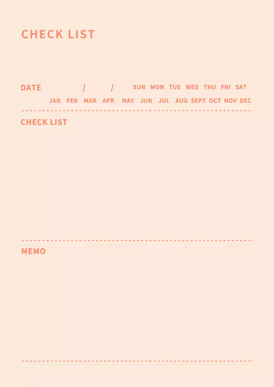 ベージュ シンプル チェックリスト メモ ポスター