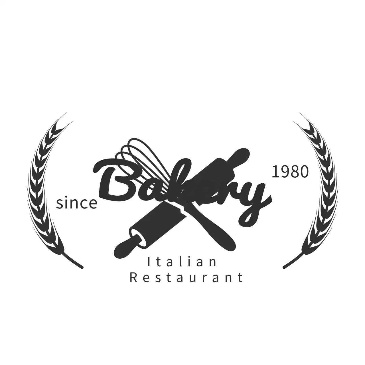 黒 シンプル ベーカリー ロゴ