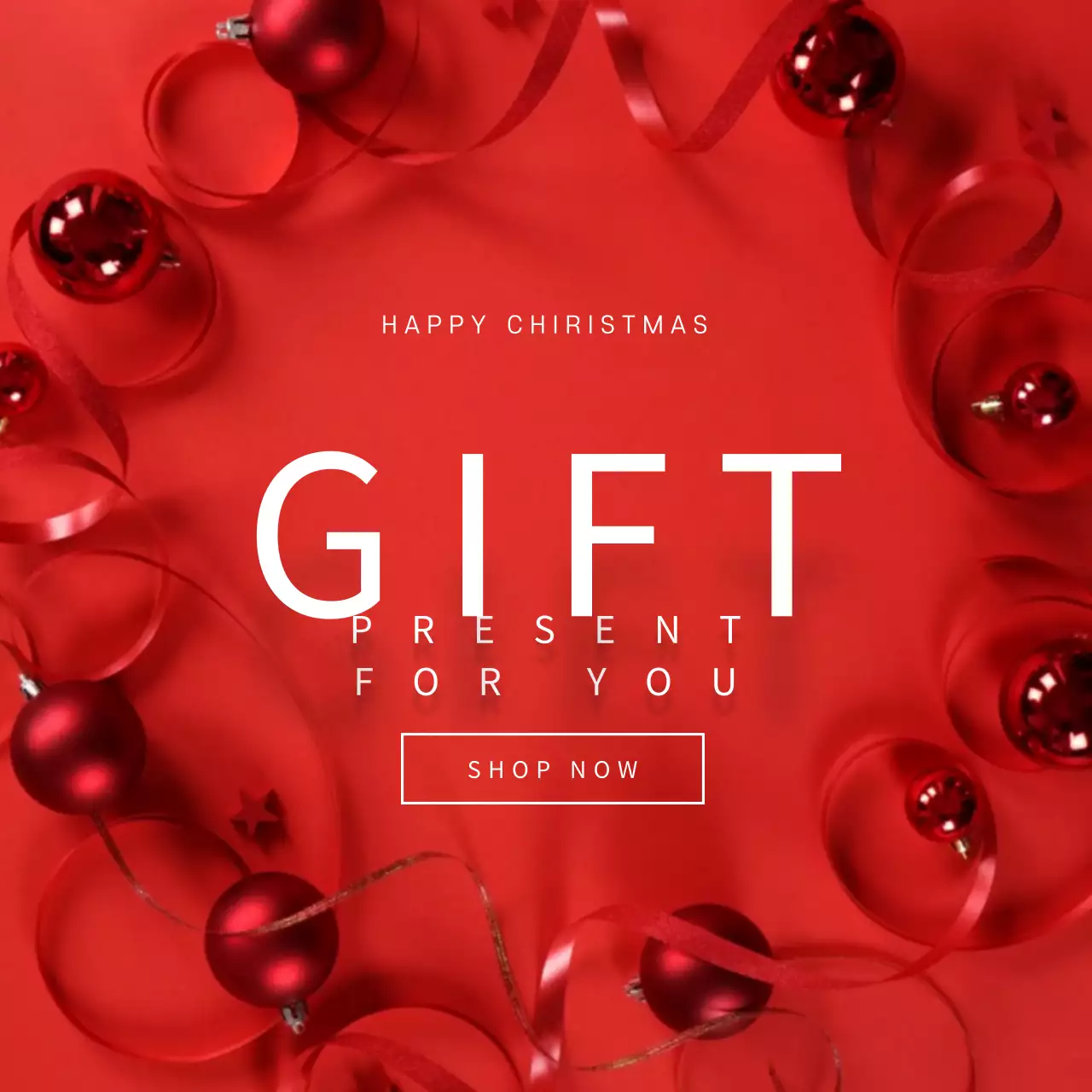 赤 モダン クリスマス チラシ Instagram投稿