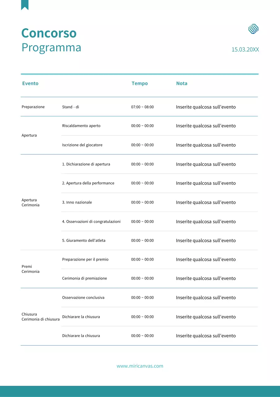 Semplice diagramma di flusso del torneo blu
