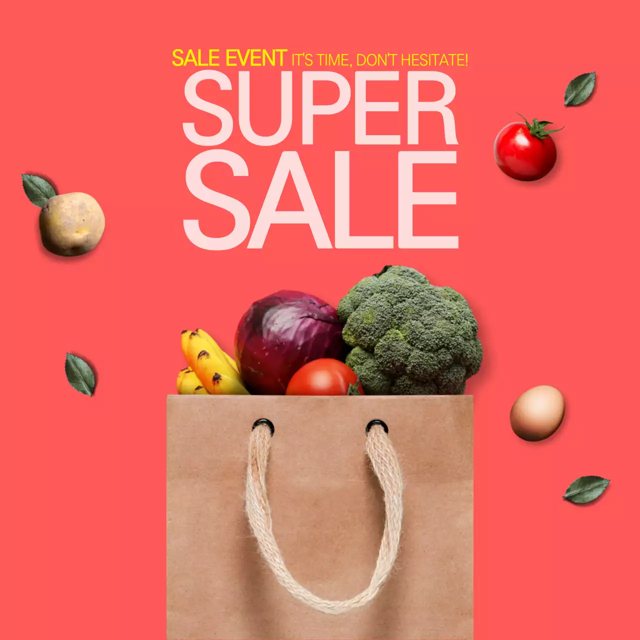 Coral Trendy Sale Promotion Social Media Post