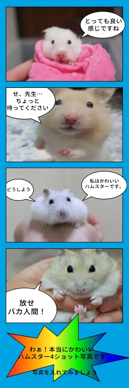 カラフル 漫画 ハムスター ポスター ウェブバナー