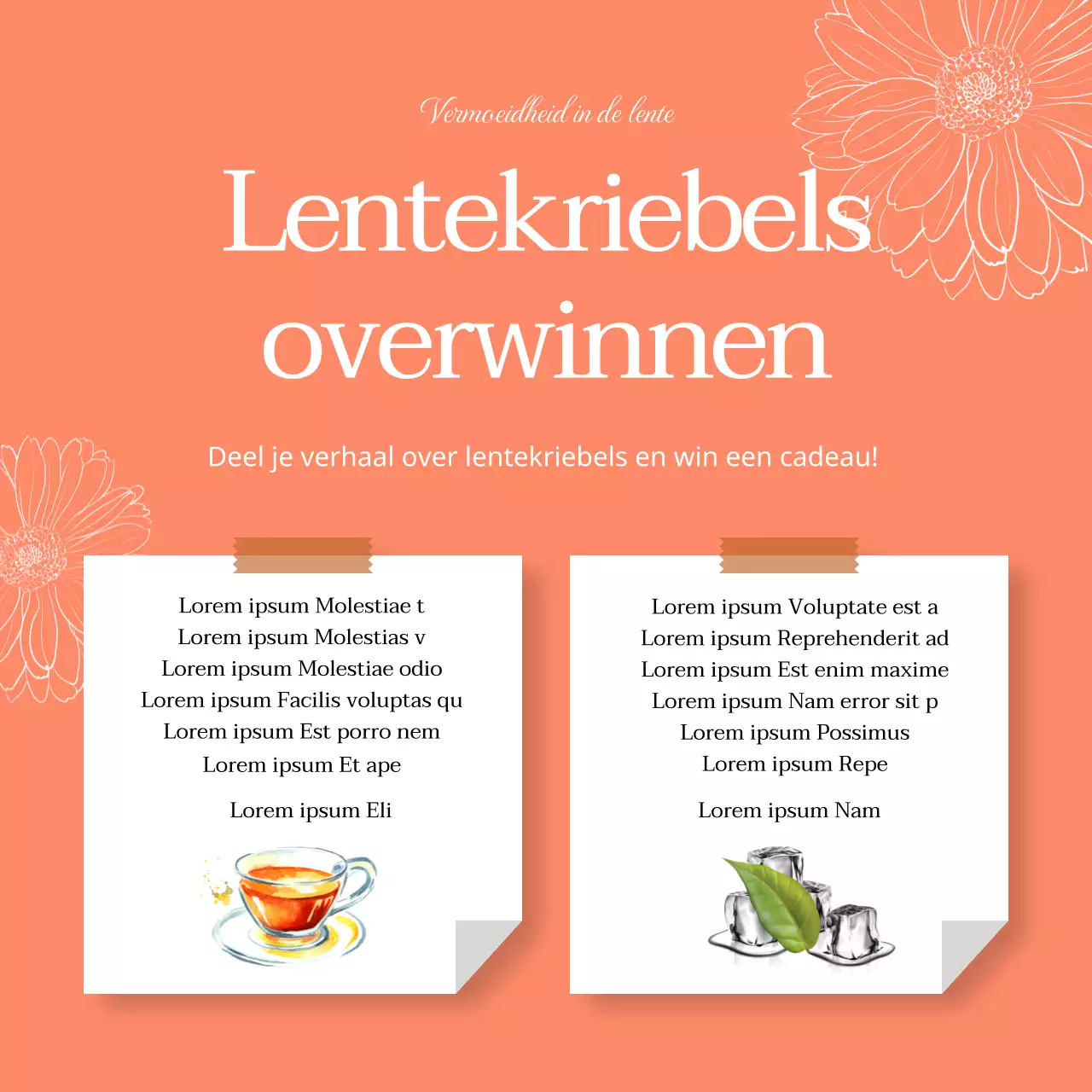 Abrikoos- en vleeskleurige lentekoorts CardNews