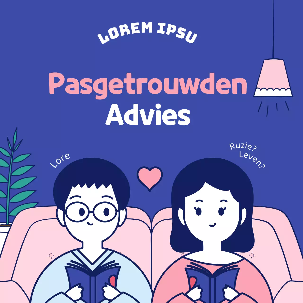 Eenvoudige en schattige illustratie in roze en navy Familiemaand Huwelijksreis Huwelijksreis Medisch Psychologie Psychiatrie Consultancy Programma