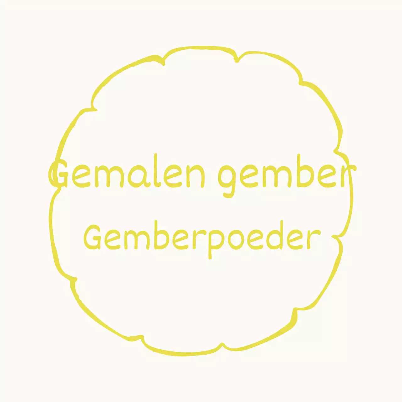 Gele handgeschreven labelsticker