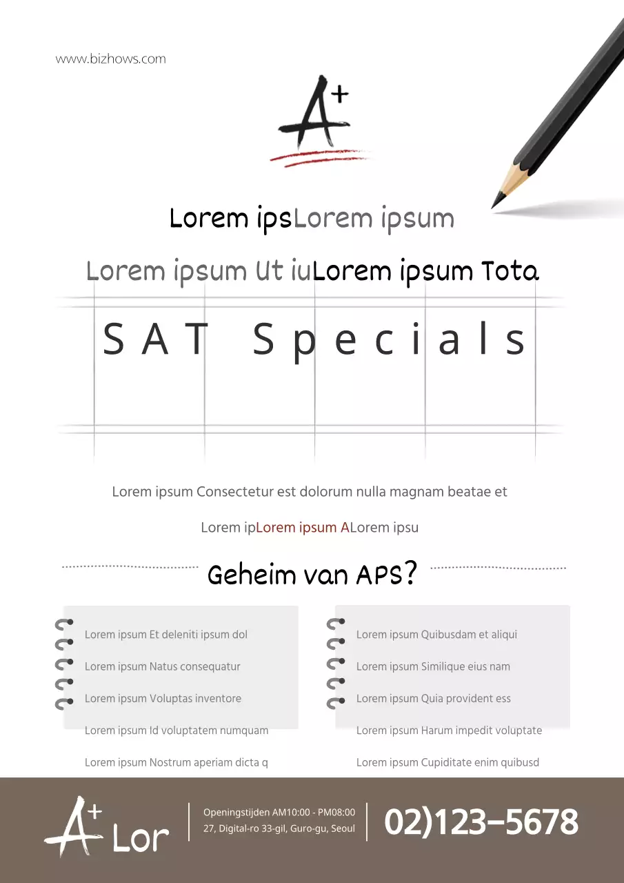 School flyer voor speciale schoolvakanties