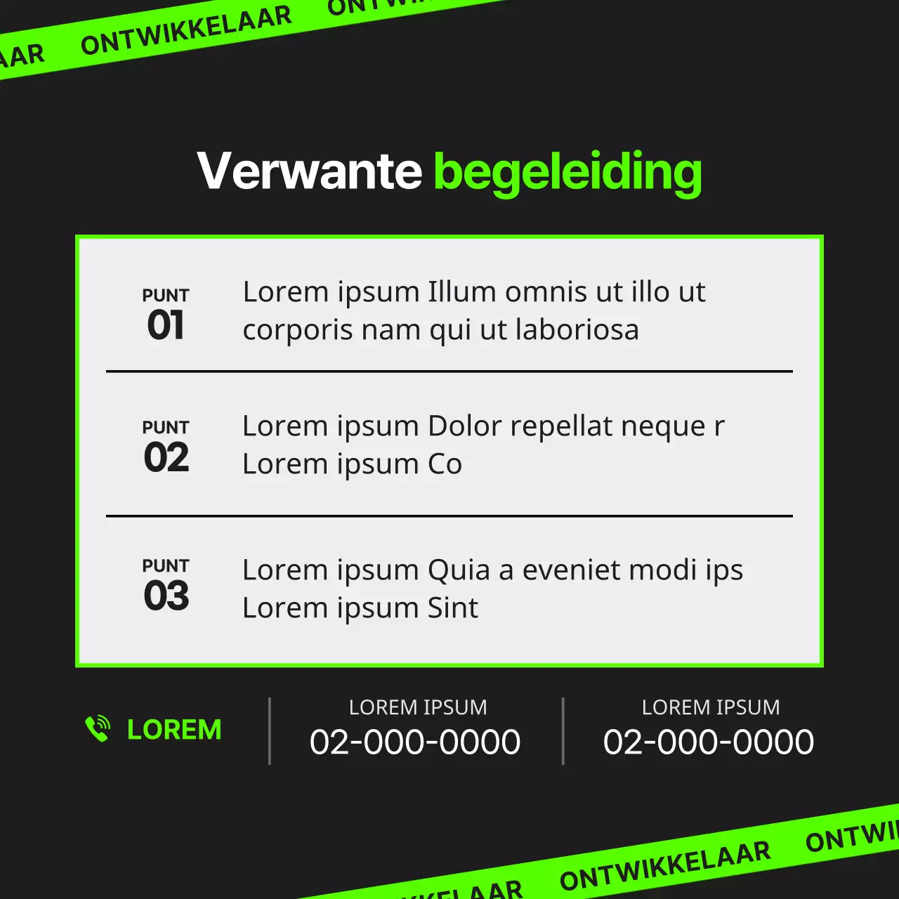 Online vacatures in zwart en fluorescerende kleuren