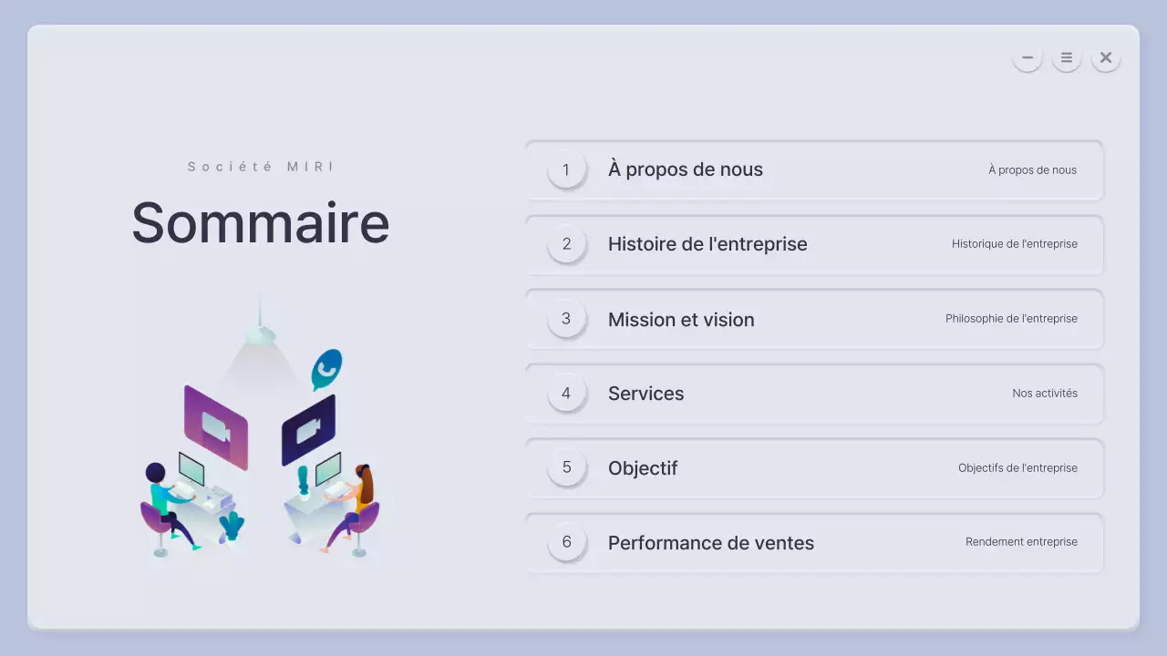 Un profil d'entreprise tridimensionnel bleu et gris