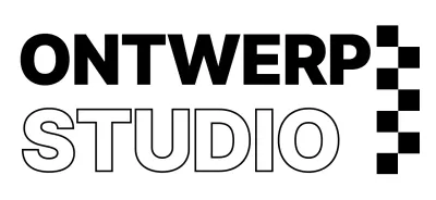 Designstudio met zwart-wit geblokte accenten