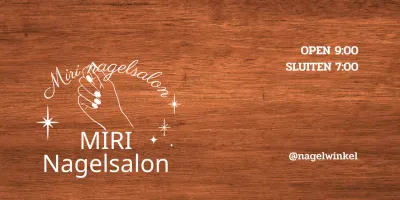 Een klassiek bord voor een nagelsalon met witte tekst en een lijnillustratie met een ster.