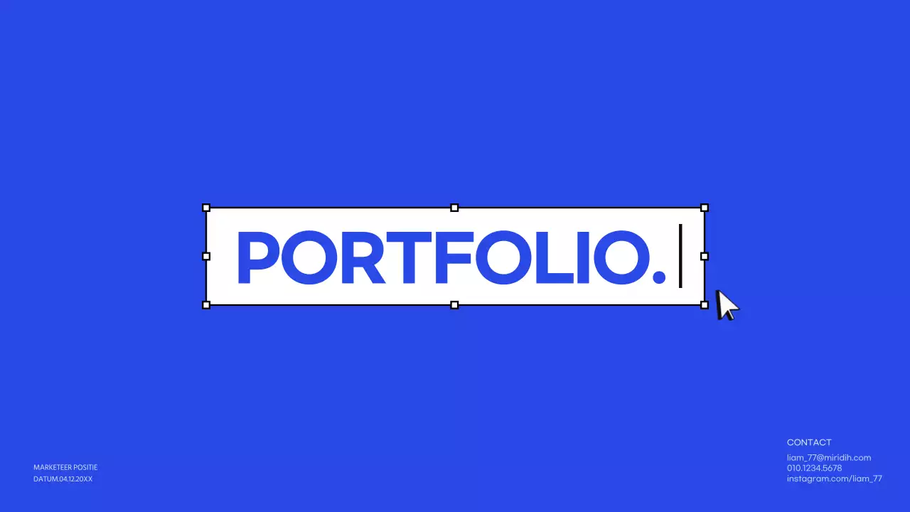 Blauw en eenvoudig vacatureportfolio