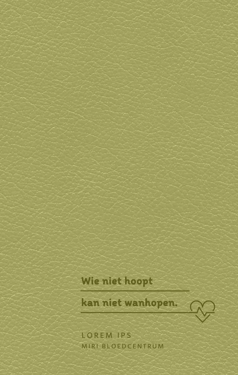 Bloeddonor agenda cover met een citaat