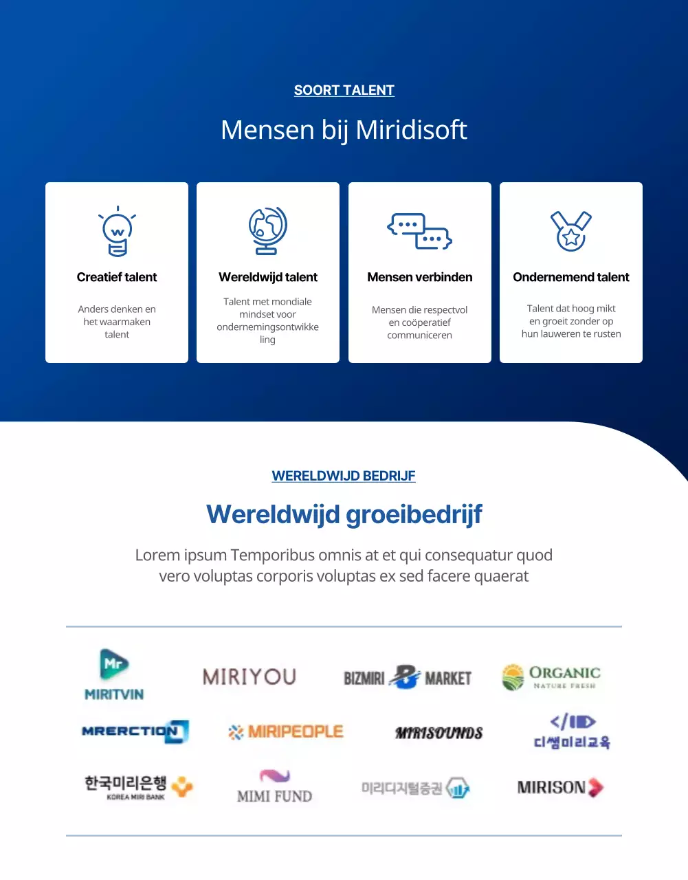 Marketer banen op de blauwe gradiënt