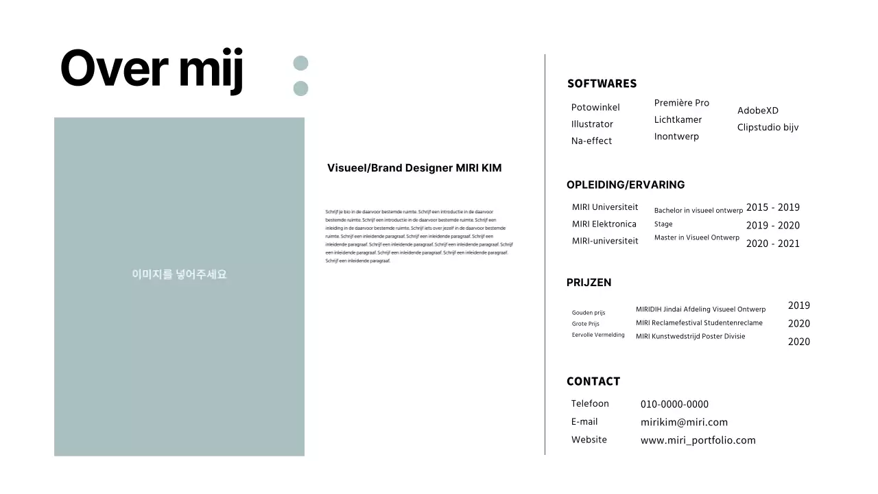 Portfolio met een frisse lay-out