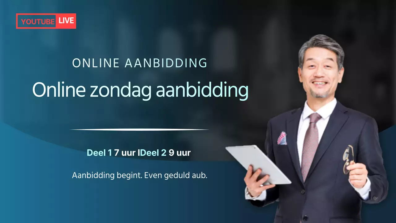 Moderne online aanbidding in een lichtblauw kleurverloop