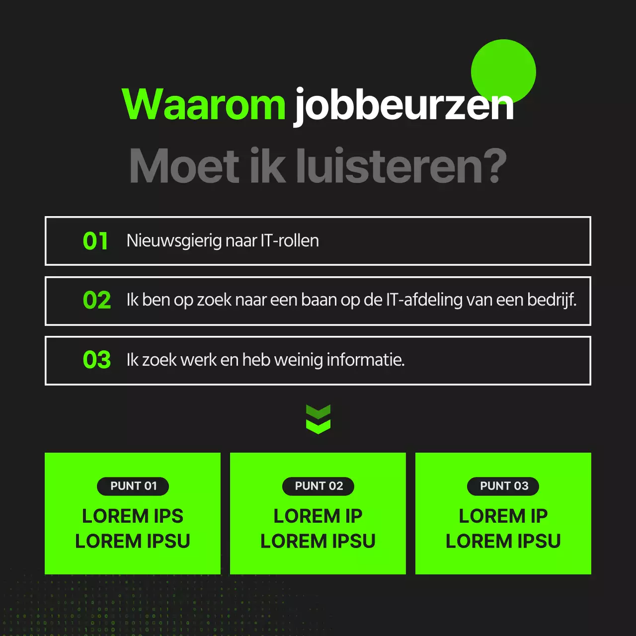 Online vacatures in zwart en fluorescerende kleuren