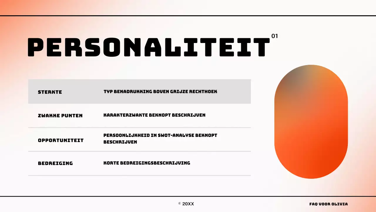 Een eenvoudige gradiënt concept infographic in oranje en wit Over ons