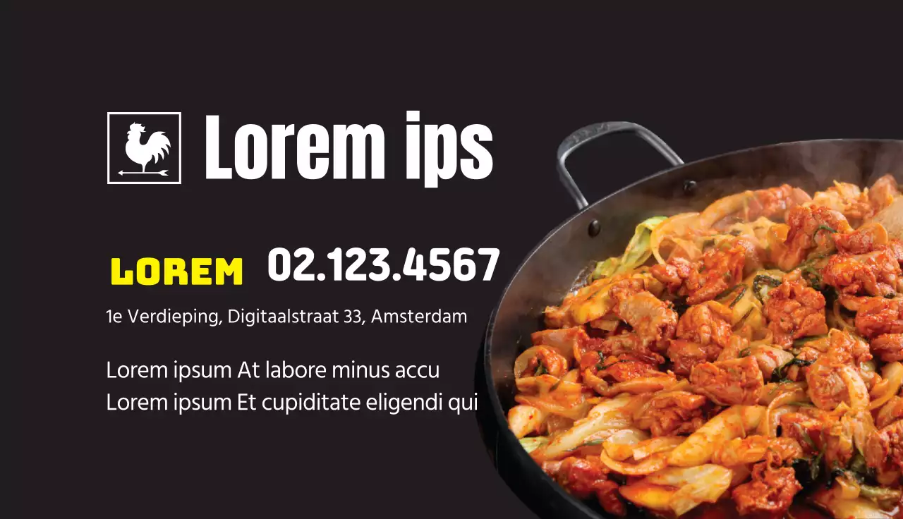 Gele foto benadrukt schoon restaurant kipribben