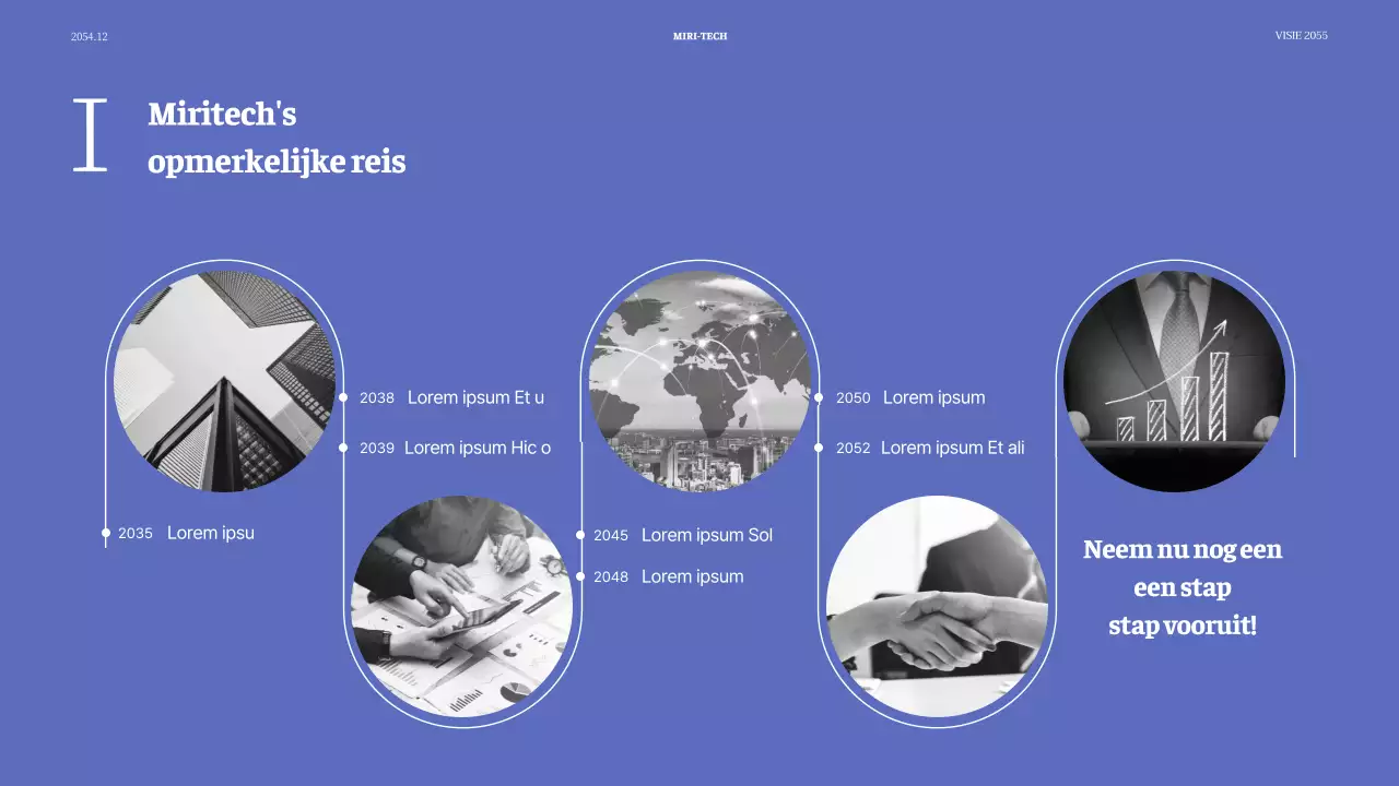 Eenvoudige evenementpresentatie in blauw en grijs