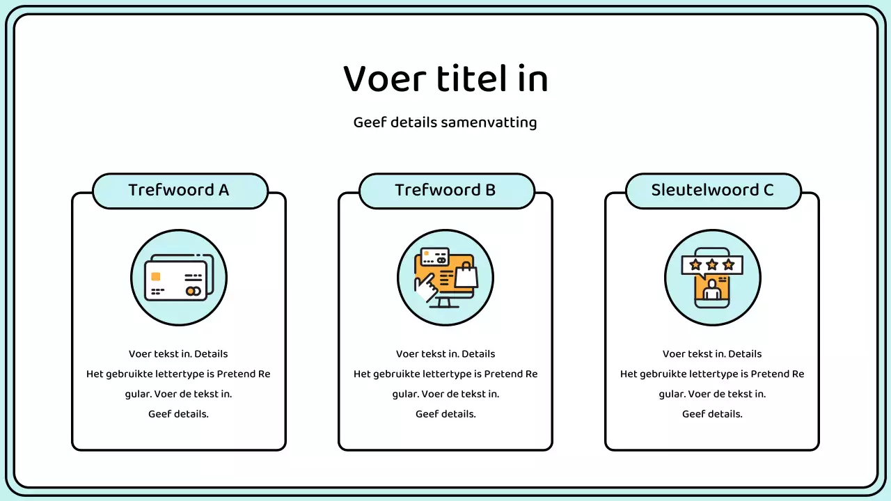 Markeer trefwoorden in een eenvoudige lijnstijl in geel en mint