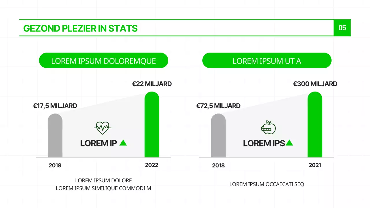 Een moderne sjabloon die de nieuwste trend van 'gezond genieten' en gezond eten in chartreuse en groen laat zien.