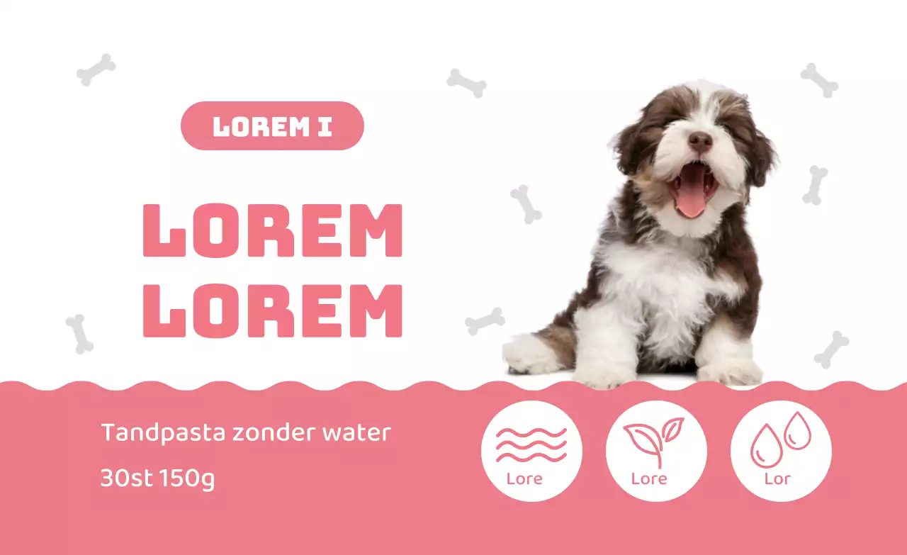 Roze Schattige Tandpasta Etiketten