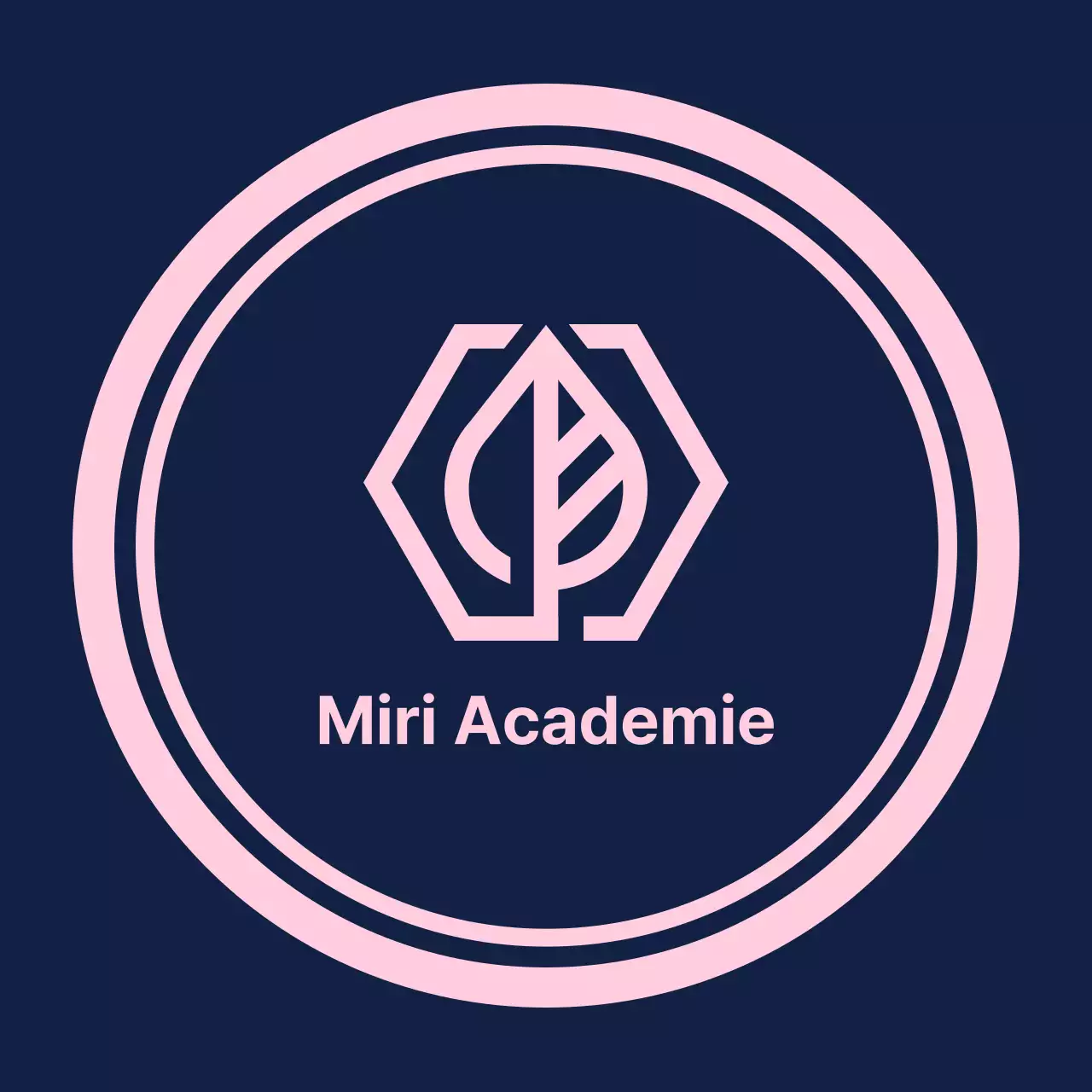 Gakuen Academy Valkyrie op een marineblauwe achtergrond met een roze randlijn