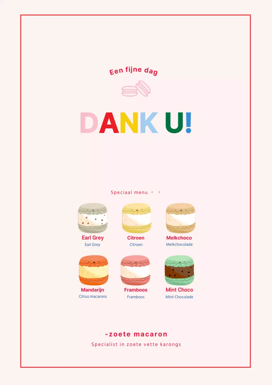 Roze en rode zoete macarons op het menu