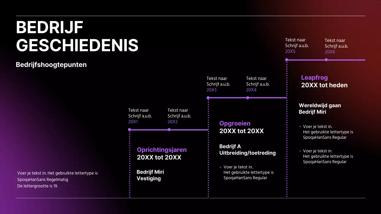 Zakelijke tijdlijn in zwart kleurverloop