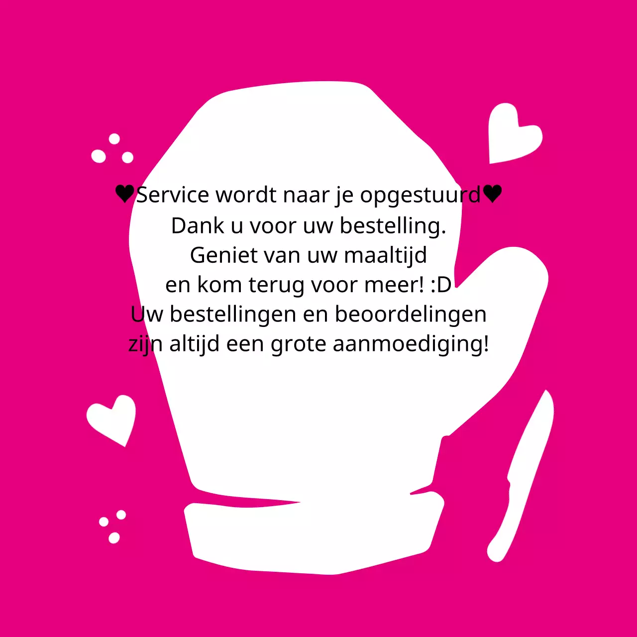 Bedanksticker voor levering