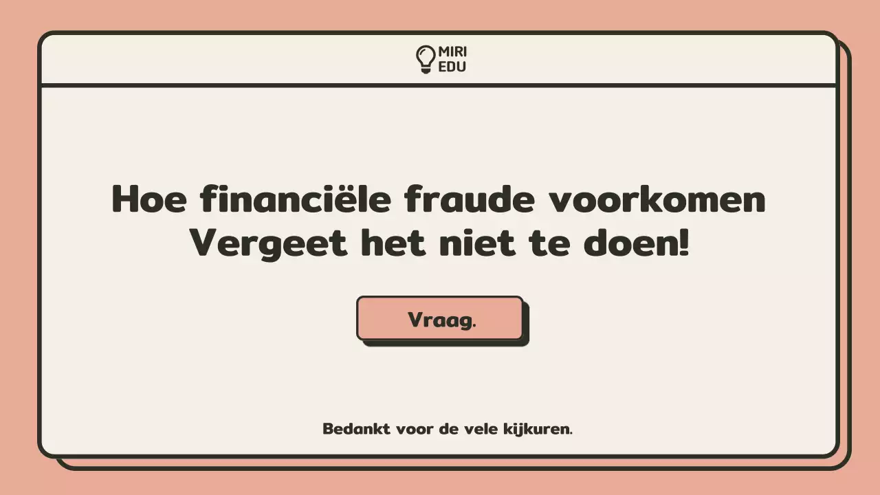  Minimalistische beige en oranje trainingsgids voor fraudepreventie