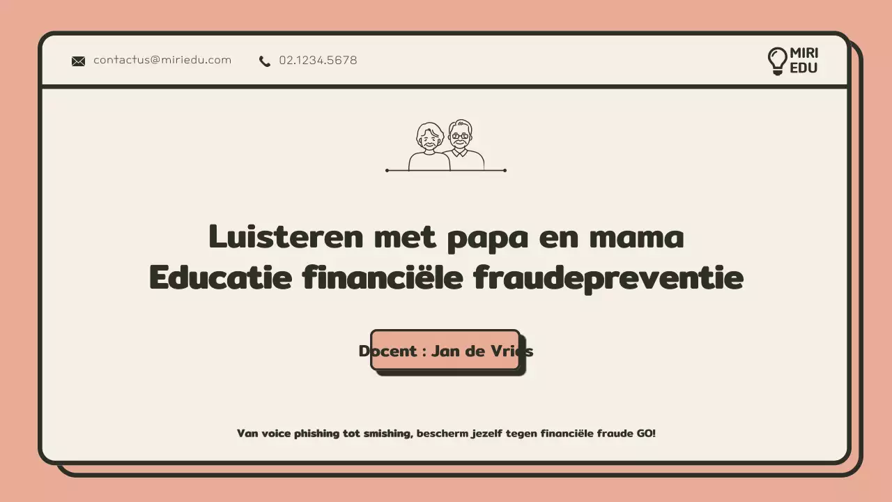  Minimalistische beige en oranje trainingsgids voor fraudepreventie