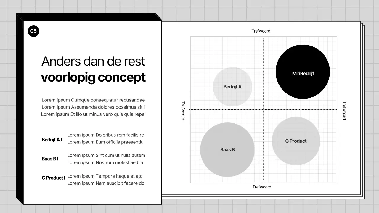 Een grijs, geometrisch bedrijfsprofiel voor een bedrijf PT