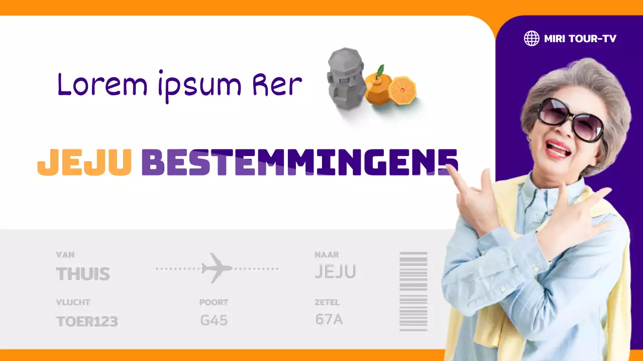 De beste plekken om te bezoeken in Jeju met paarse en oranje ouders